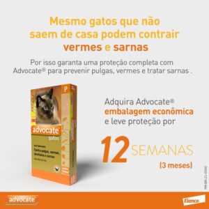 ADVOCATE CAT ATÉ 4KG UNID [LARANJA]