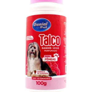 TALCO BANHO SECO GENIAL PET MORANGO FÊMEA 100GR